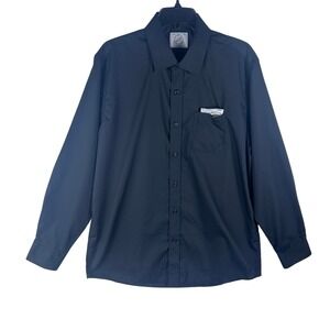 Bespoke New York Classic Fit Black Long Sleeve Button Up Shirt Men Large 16-16.5